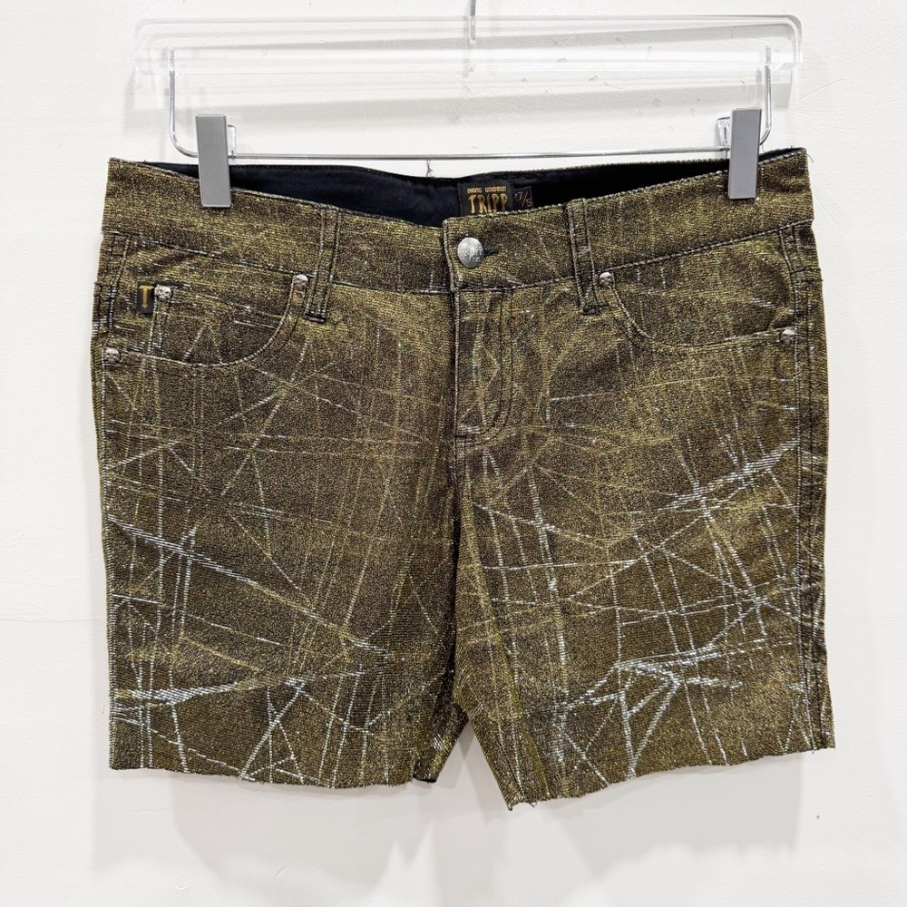Tripp NYC Gold Metallic Cutoff Shorts Size 27 / 5